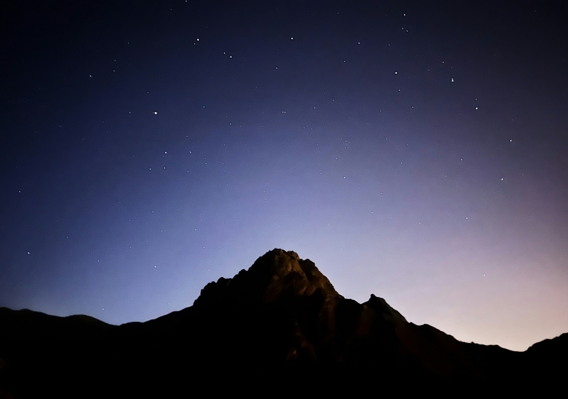 Night sky over mountains